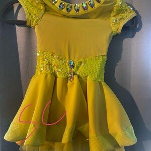 Weissman Yellow Sequin Kids Dance Costume